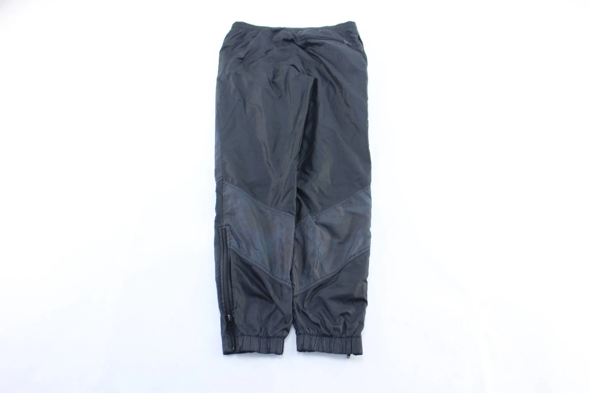 80's Nike Embroidered Logo Black Windbreaker Pants