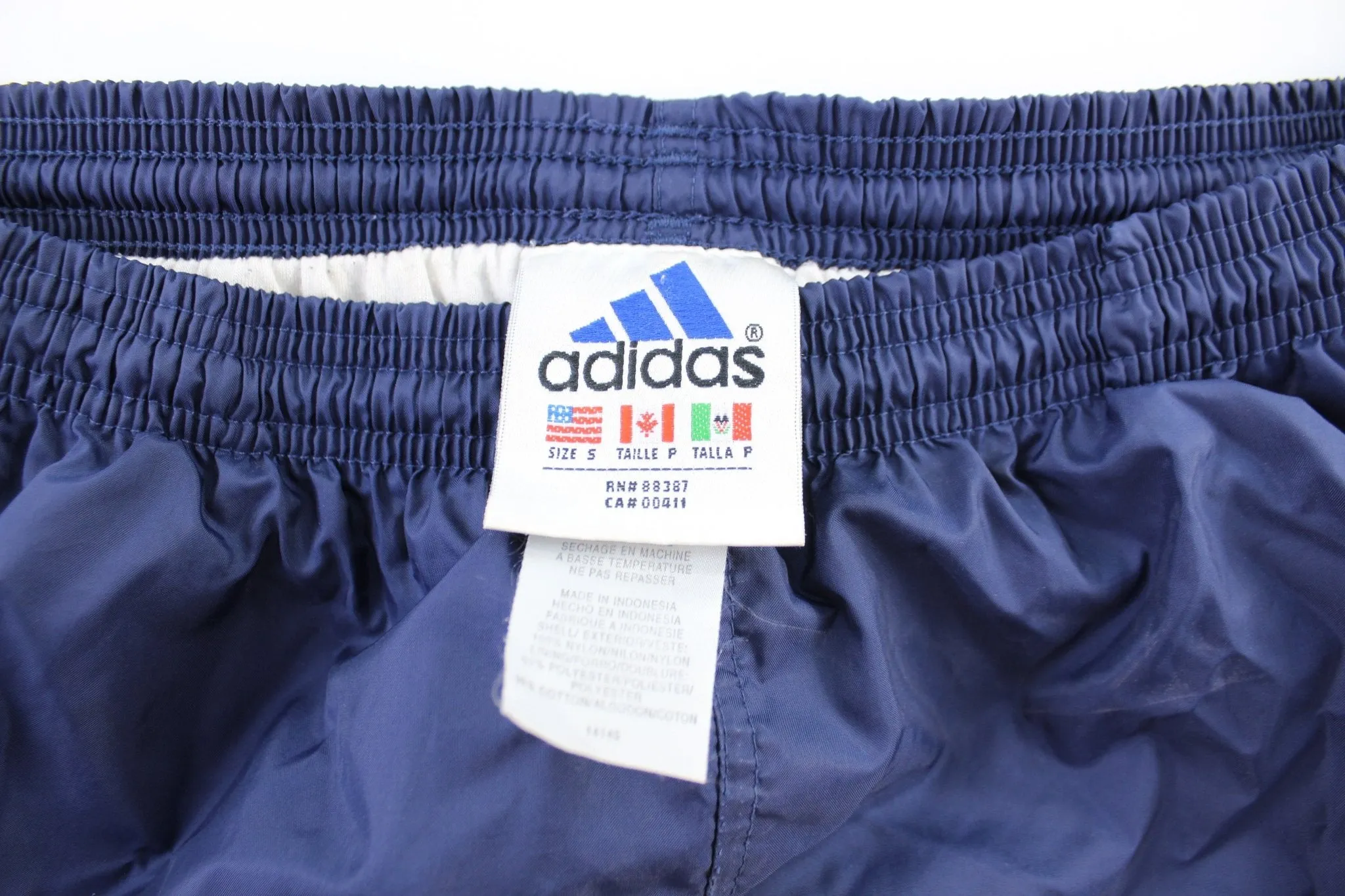 Adidas Embroidered Logo Navy Blue & Blue Striped Pants