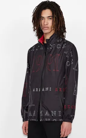 ARMANI EXCHANGE RECYCLED REVERSIBLE NYLON WINDBREAKER (BLACK/Red)