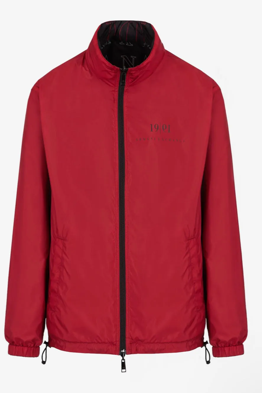 ARMANI EXCHANGE RECYCLED REVERSIBLE NYLON WINDBREAKER (BLACK/Red)