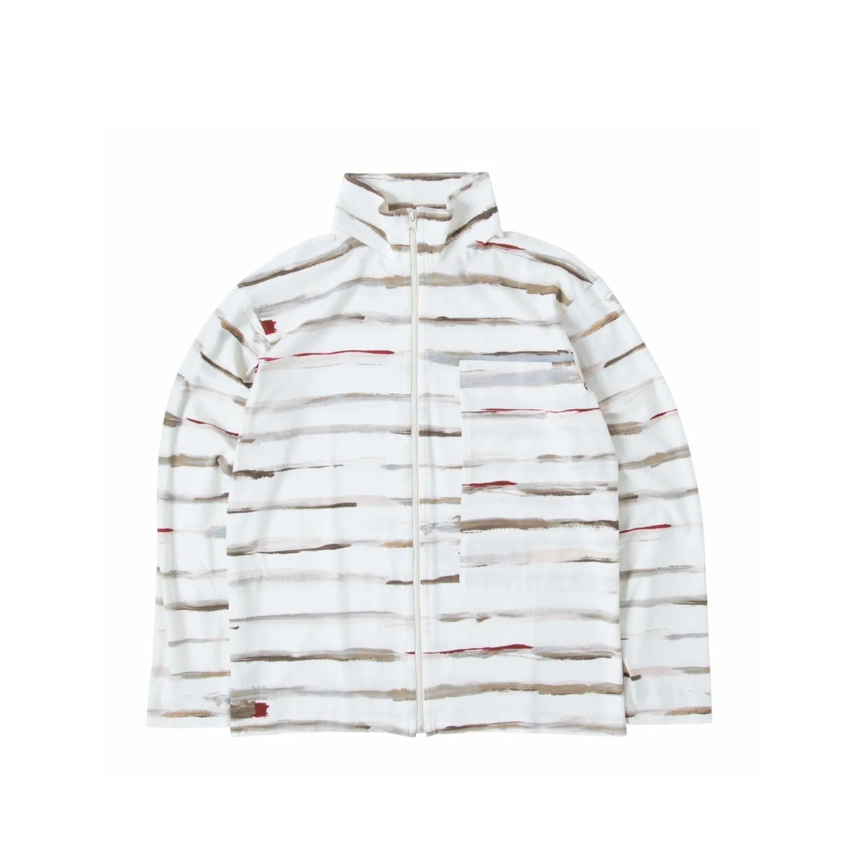 ARTIST BORDER ZIP UP TURTLENECK