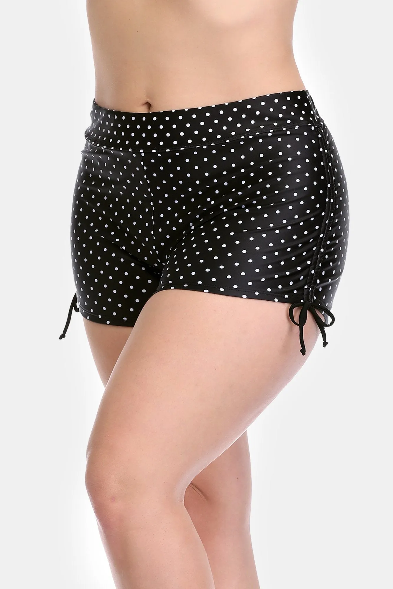 Attraco Women's Plus Dot Printed Drawstring Swim Shorts