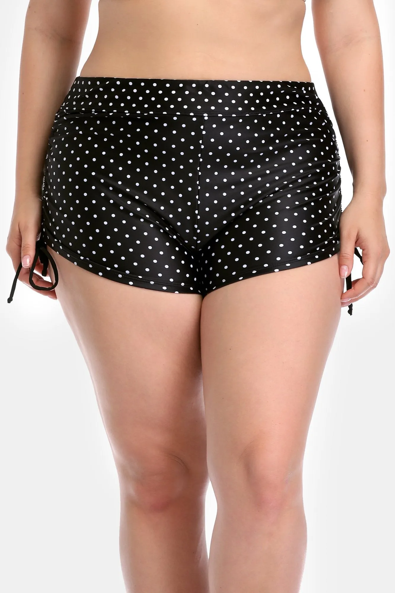 Attraco Women's Plus Dot Printed Drawstring Swim Shorts