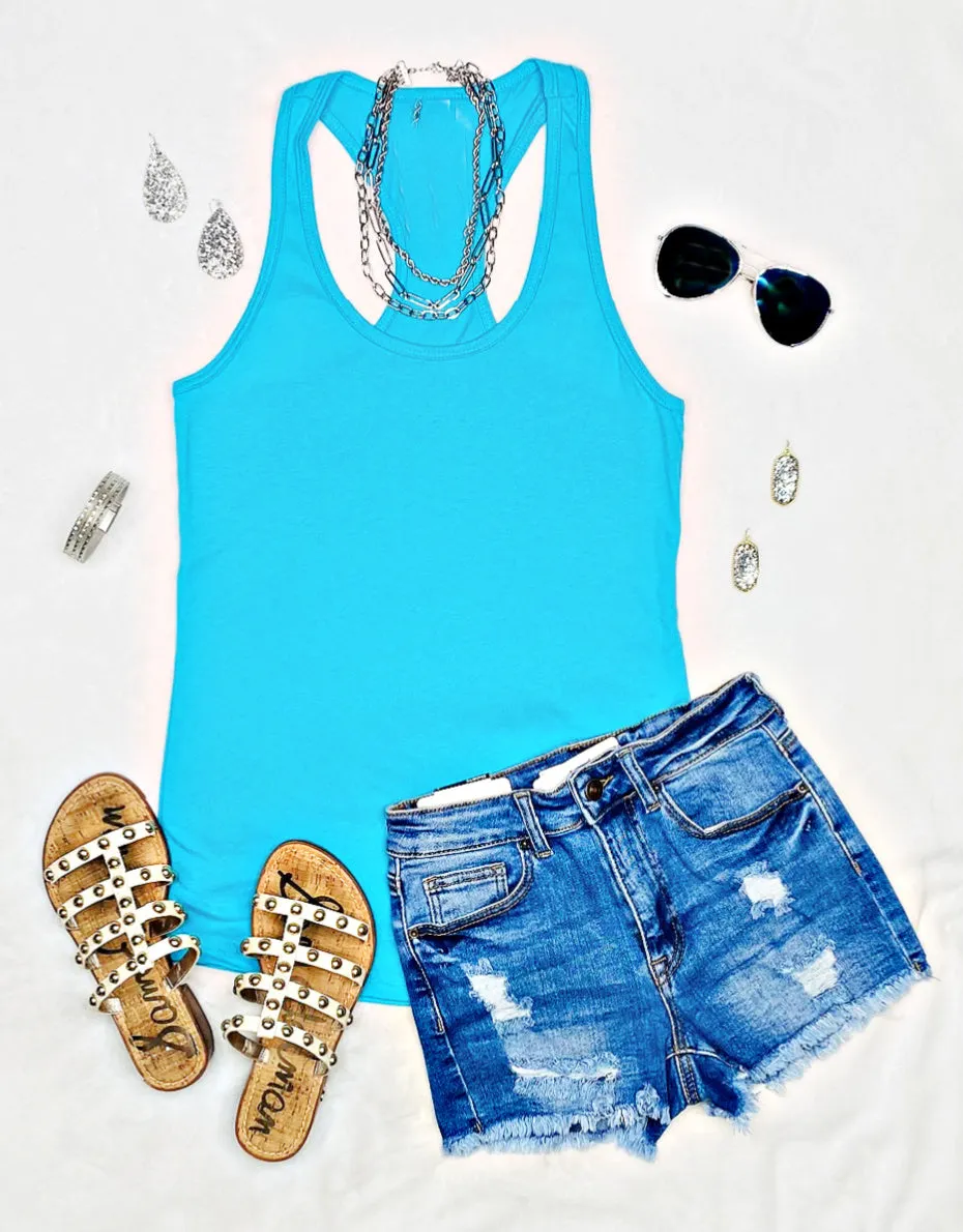 Basic Racerback Tank - Turquoise