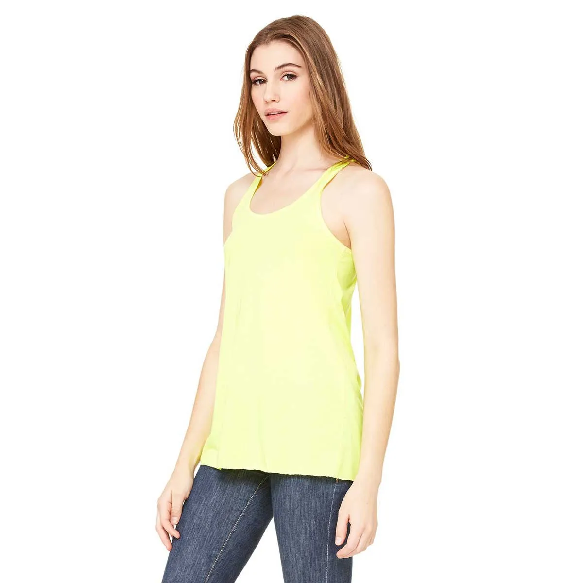 Bella   Canvas Women's Neon Yellow Flowy Racerback Tank