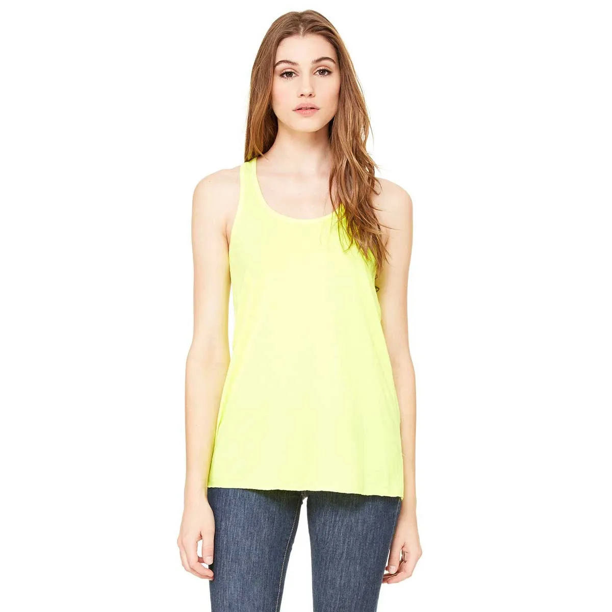 Bella   Canvas Women's Neon Yellow Flowy Racerback Tank