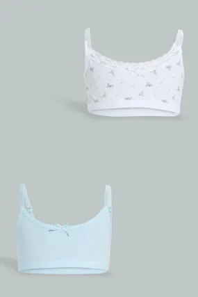 Blue And Grey Comfort Bra For Senior Girls (Pack of 2)