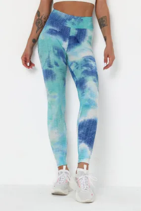 Blue Tie Dye Yoga Pants