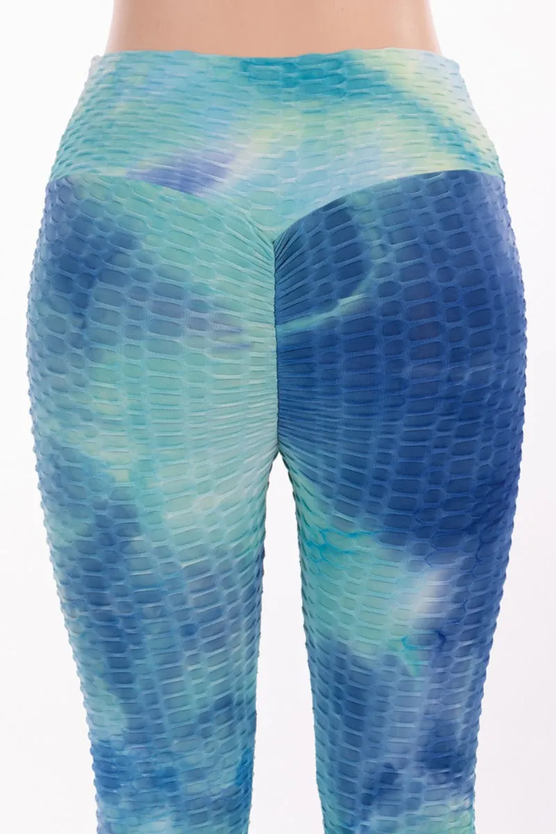 Blue Tie Dye Yoga Pants