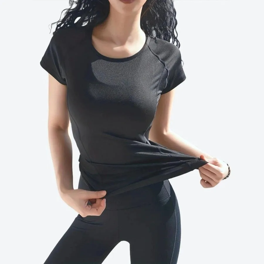 Breathable Short-Sleeve Athletic Workout Tops