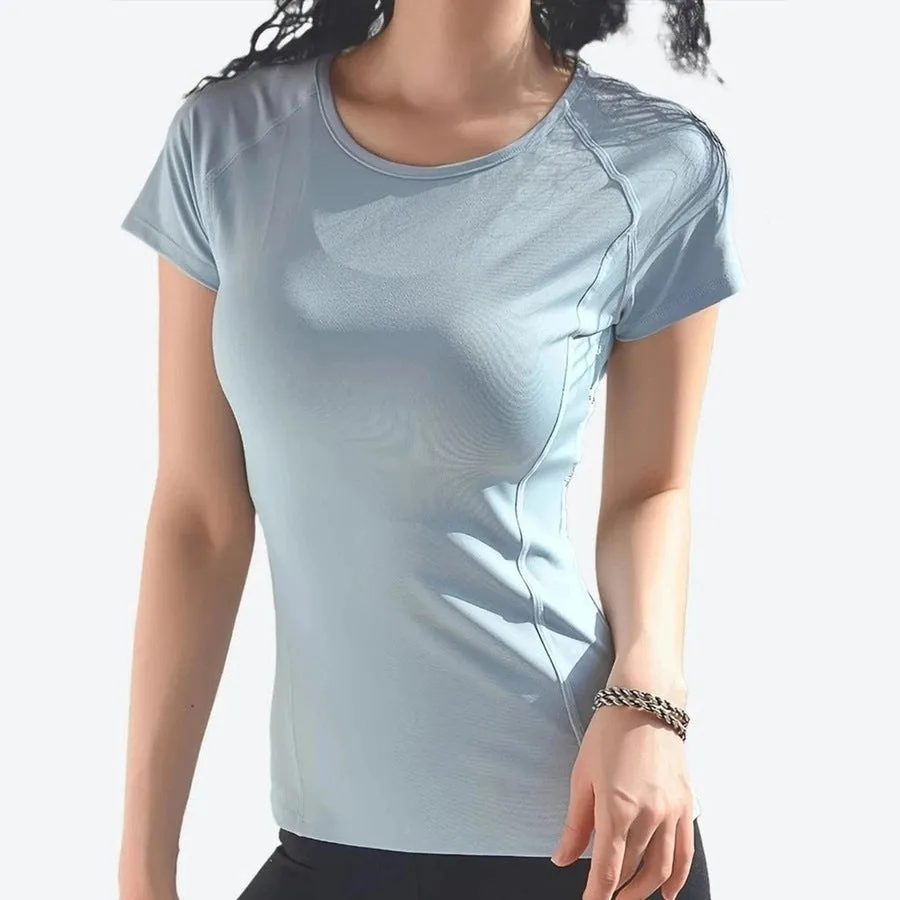 Breathable Short-Sleeve Athletic Workout Tops