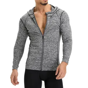 Casual Sport Zip Up Hooded T-shirt