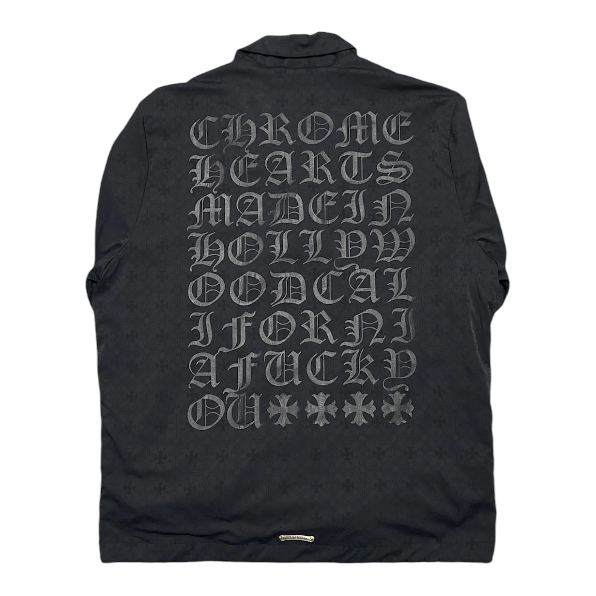 Chrome Hearts Sublimated Eye Chart Logo Windbreaker Jacket Black