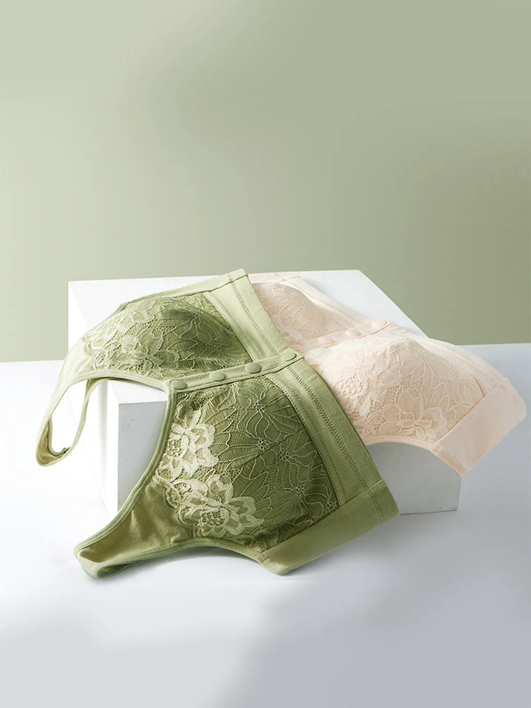 Comfortable Front Closure Lace Wireless Bra