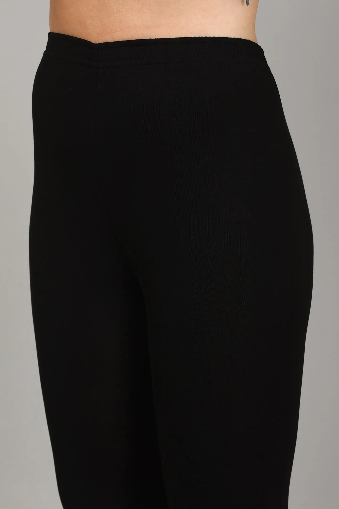 COTTON CHURIDAR LEGGINGS - BLACK