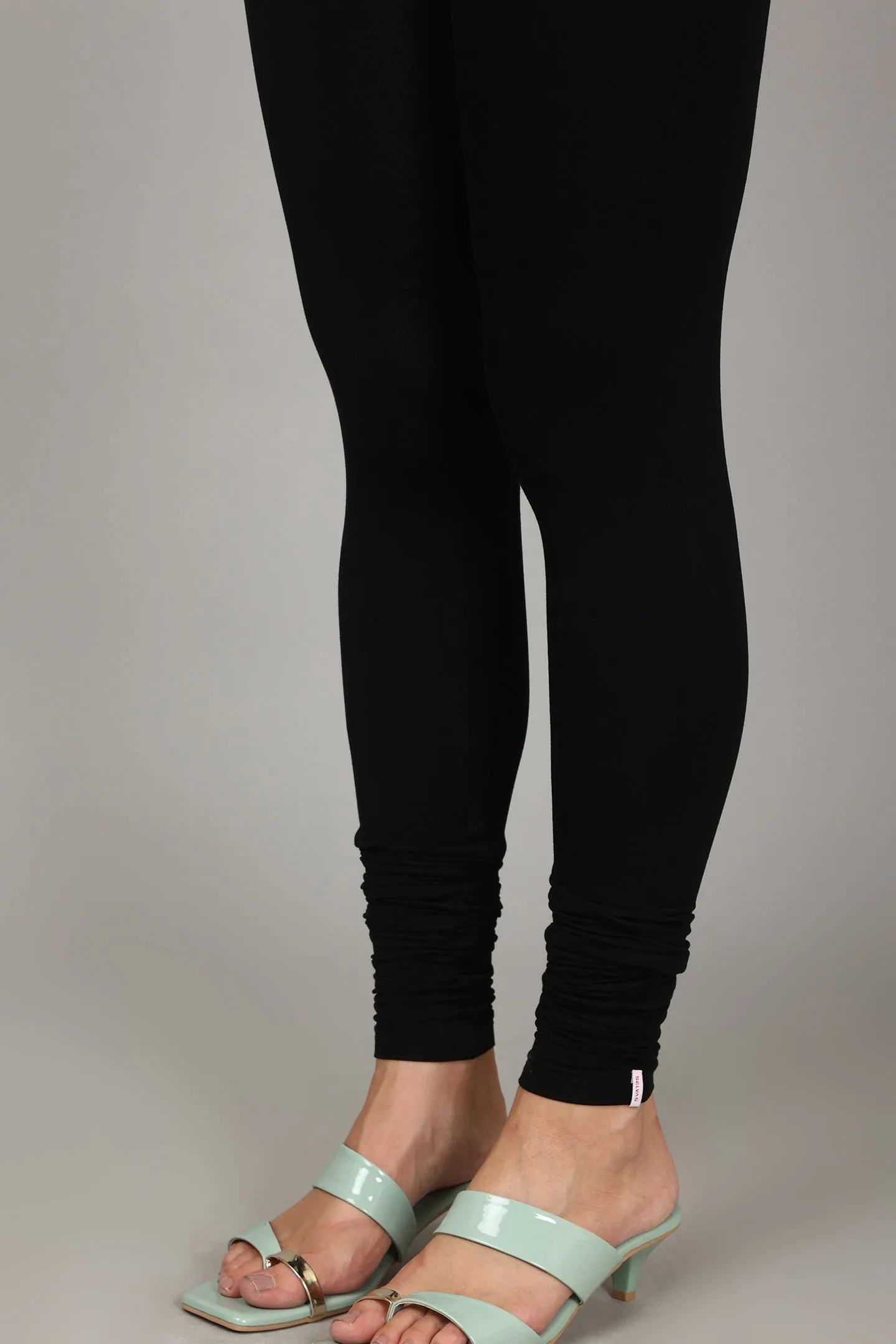 COTTON CHURIDAR LEGGINGS - BLACK