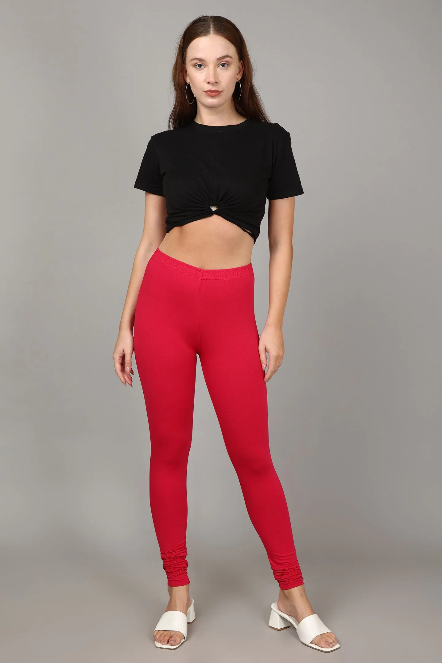 COTTON CHURIDAR LEGGINGS - FUSHIA