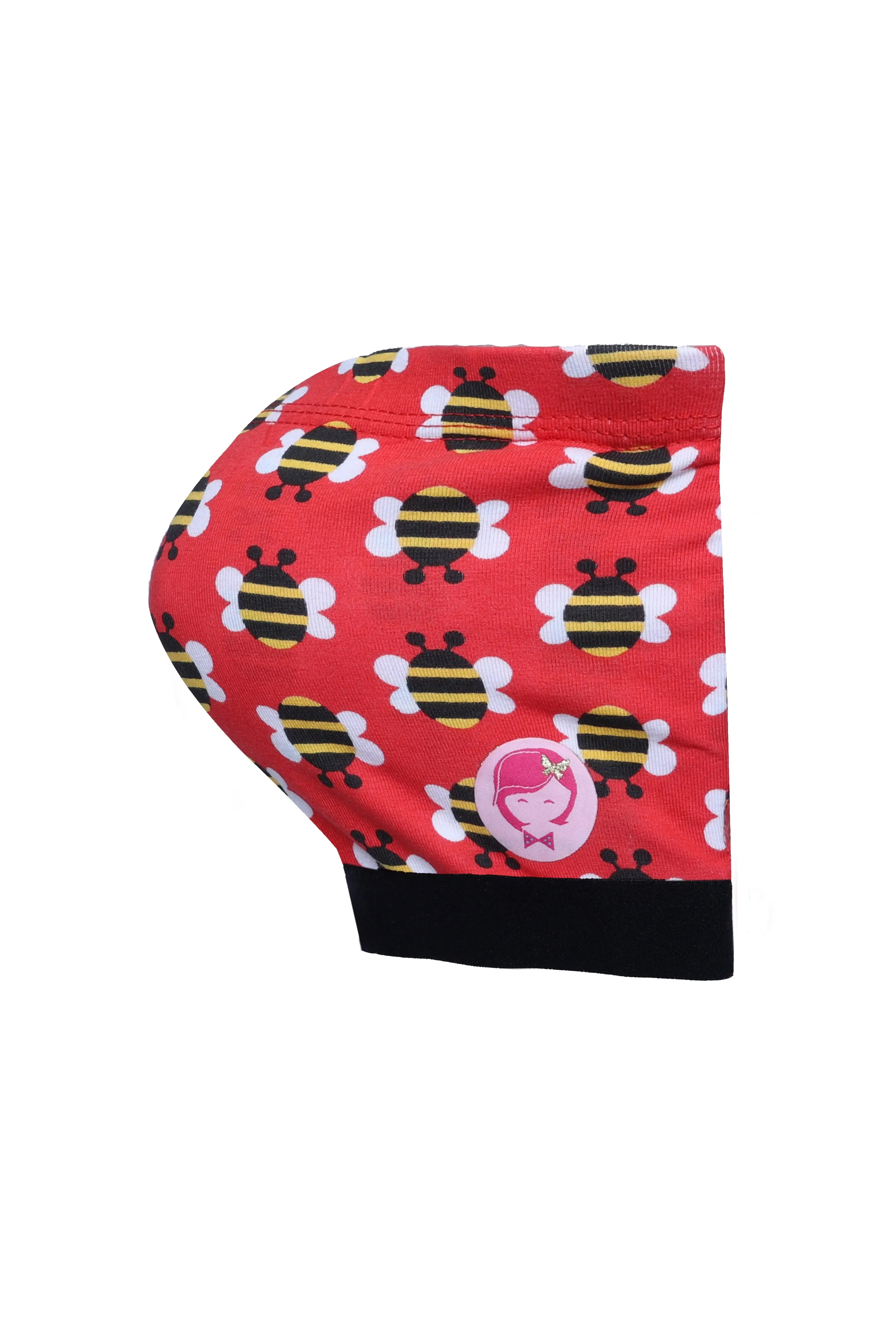 Double-Layer Cotton Tube Bra | Non-Padded Tube Top | Red Bee Print