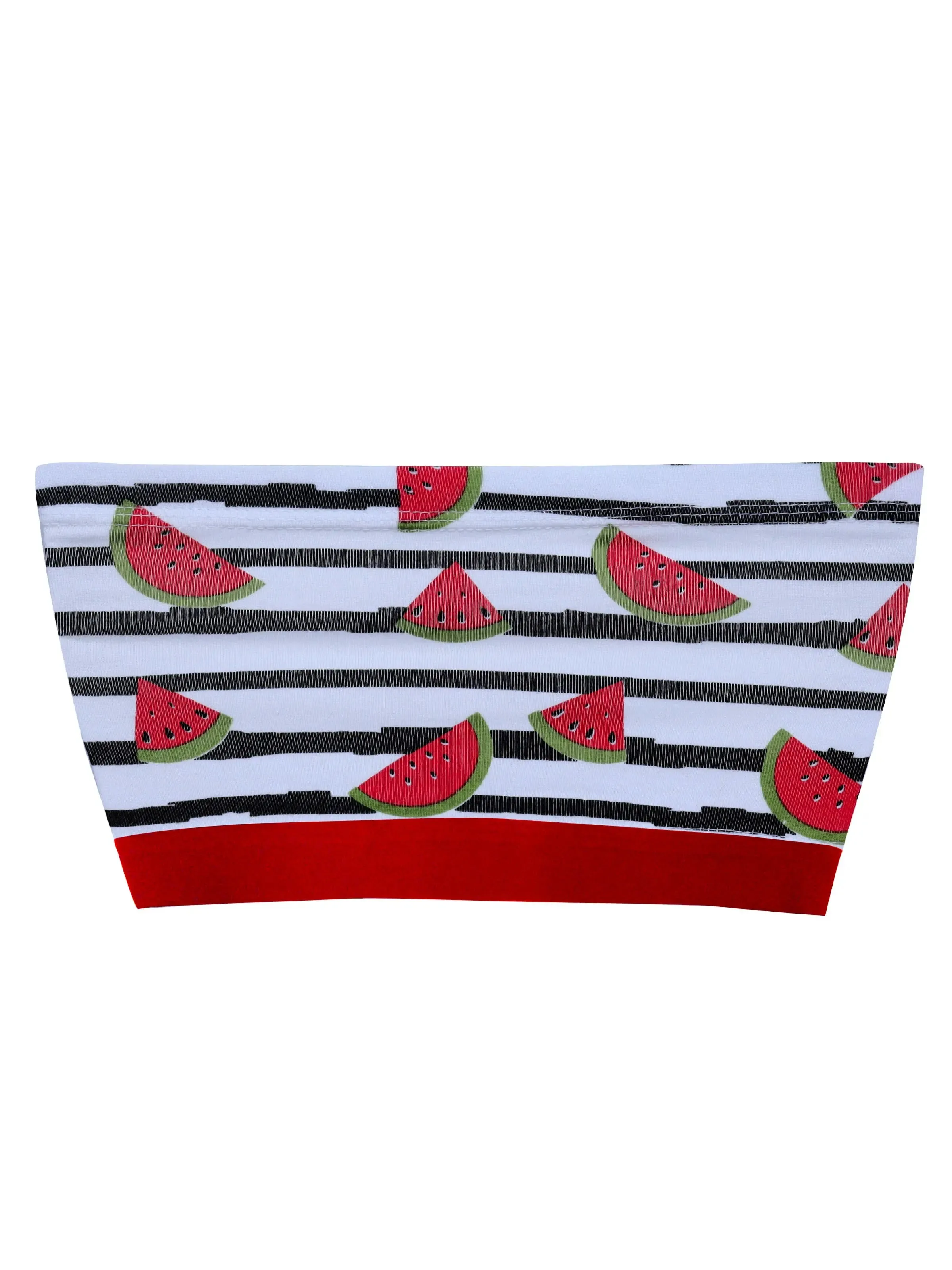 Double-Layer Cotton Tube Bras | Non-Padded Strapless Bra | Red Watermelon Print Bra