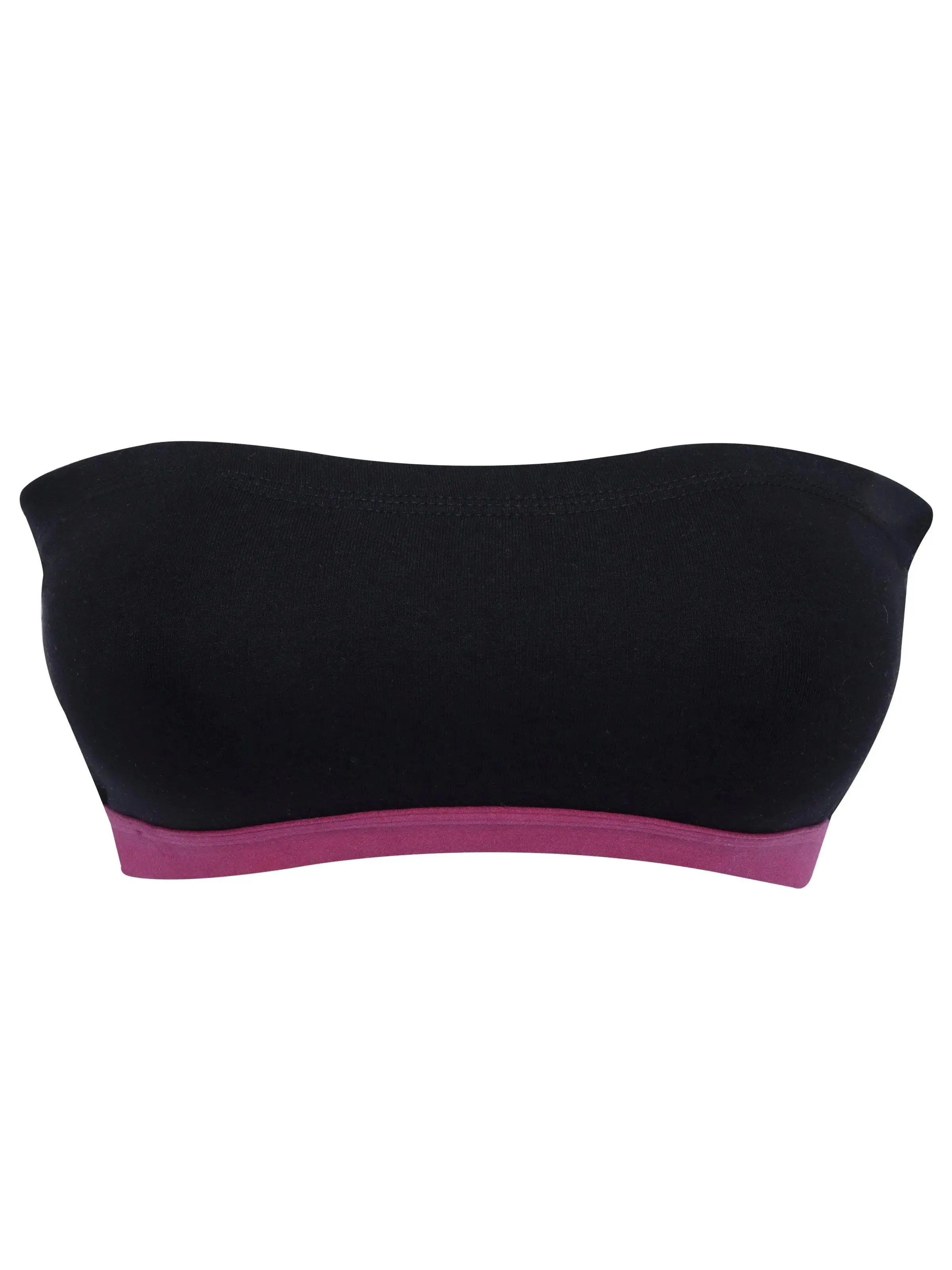 Double-Layer Cotton Tube Bras | Non-Padded Strapless Bra | Solid Black Bra