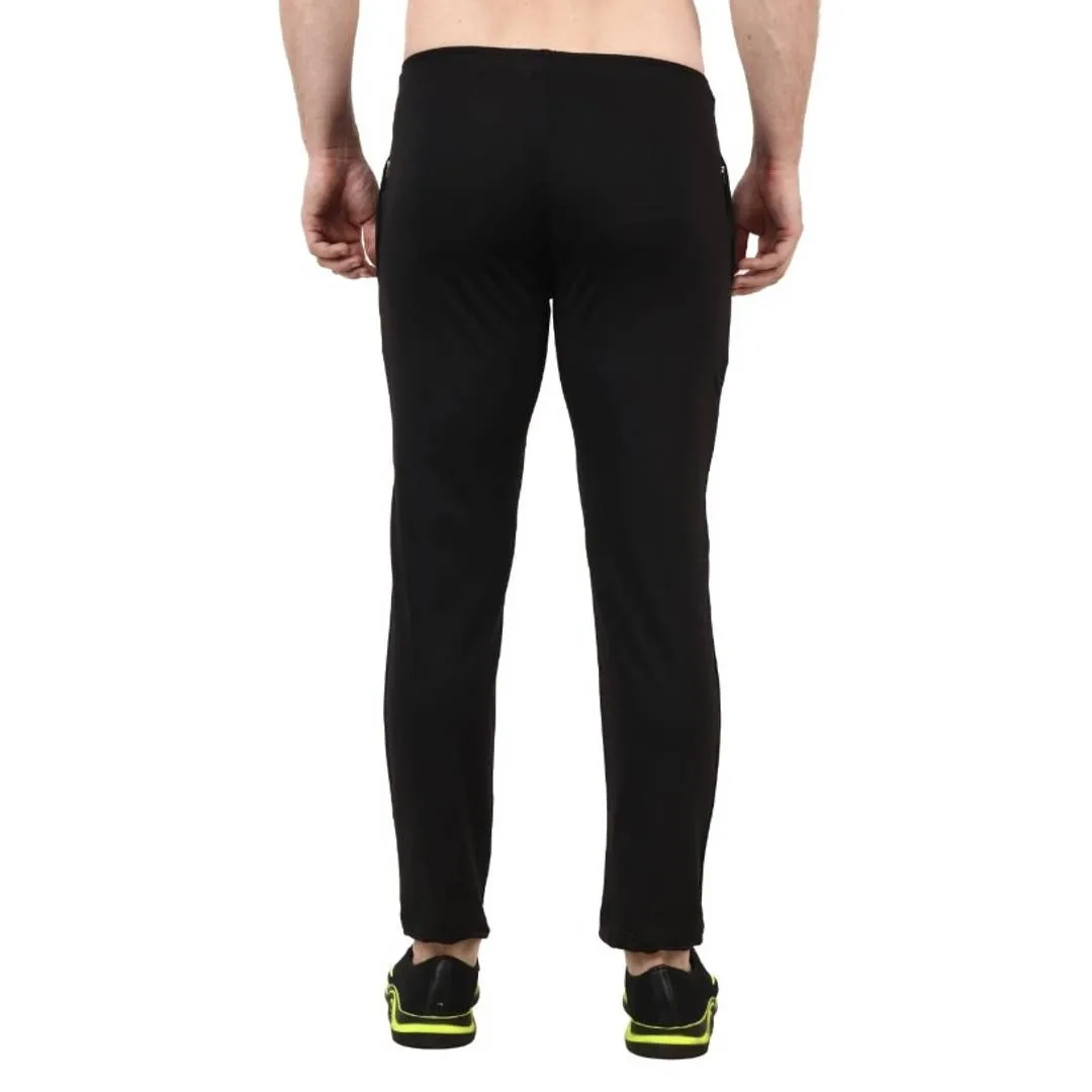 Exclusive black men sporty branded polyester lower for gym , morning walks and sports occassions.  (PU)