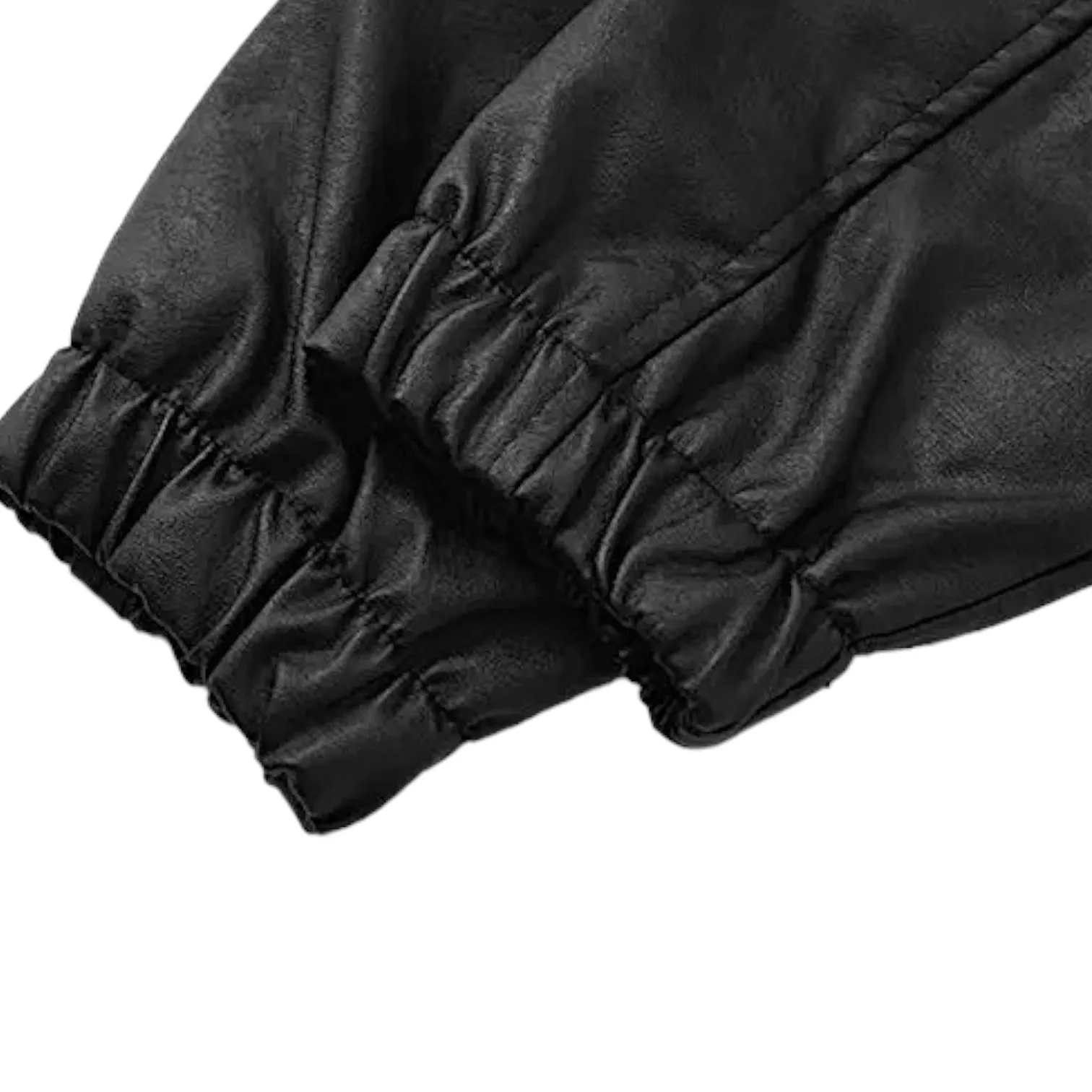 Faux leather oversized jacket with extra long zipper