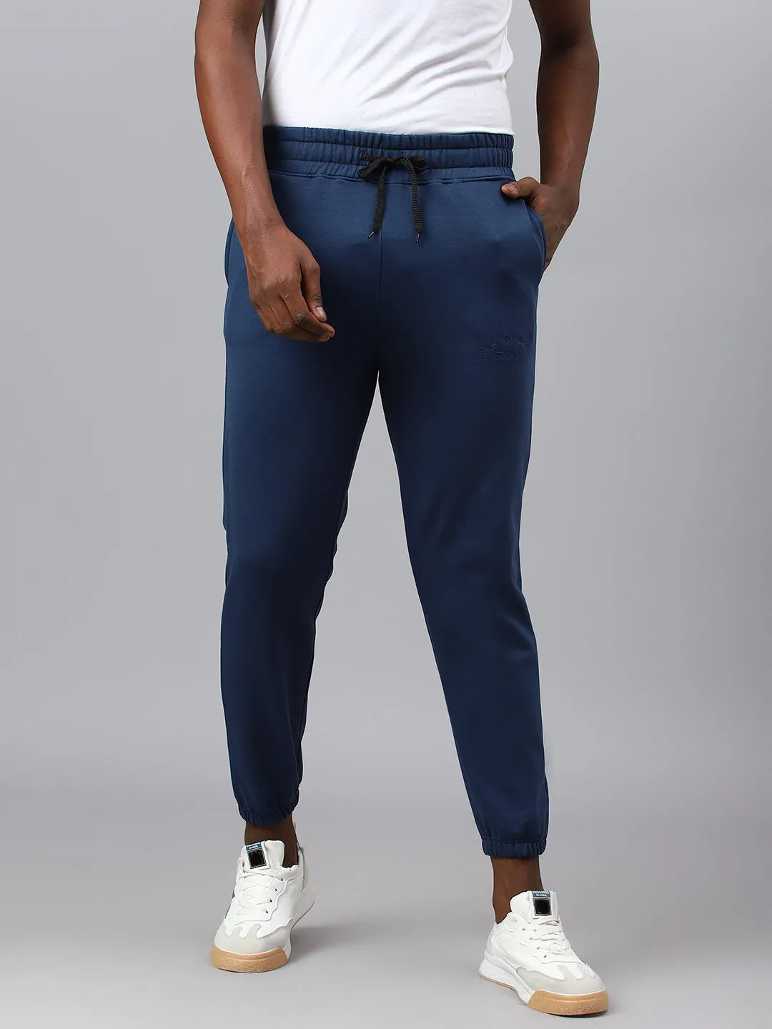 Fitkin Men Blue Regular Fleece Jogger