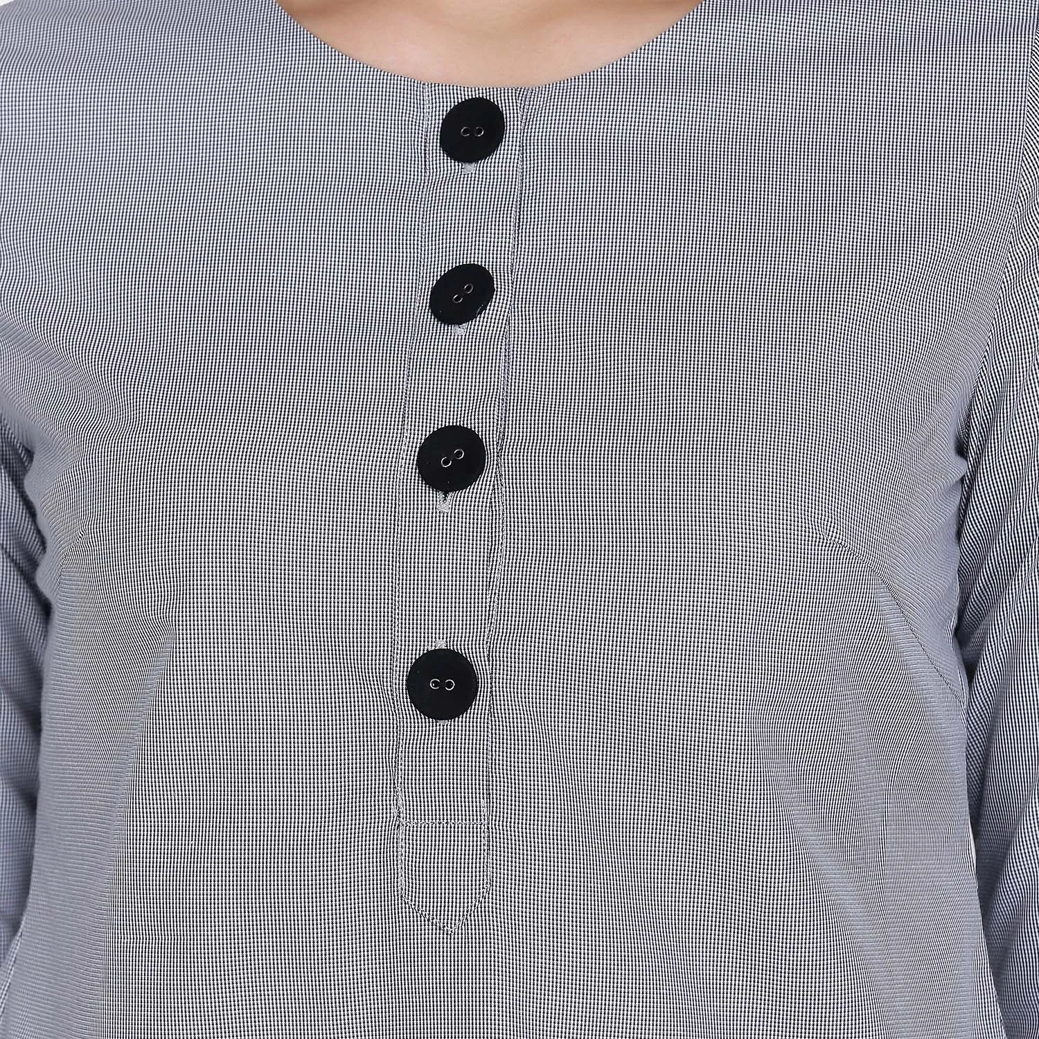 Grey Check  100% Cotton breathable fabric Top