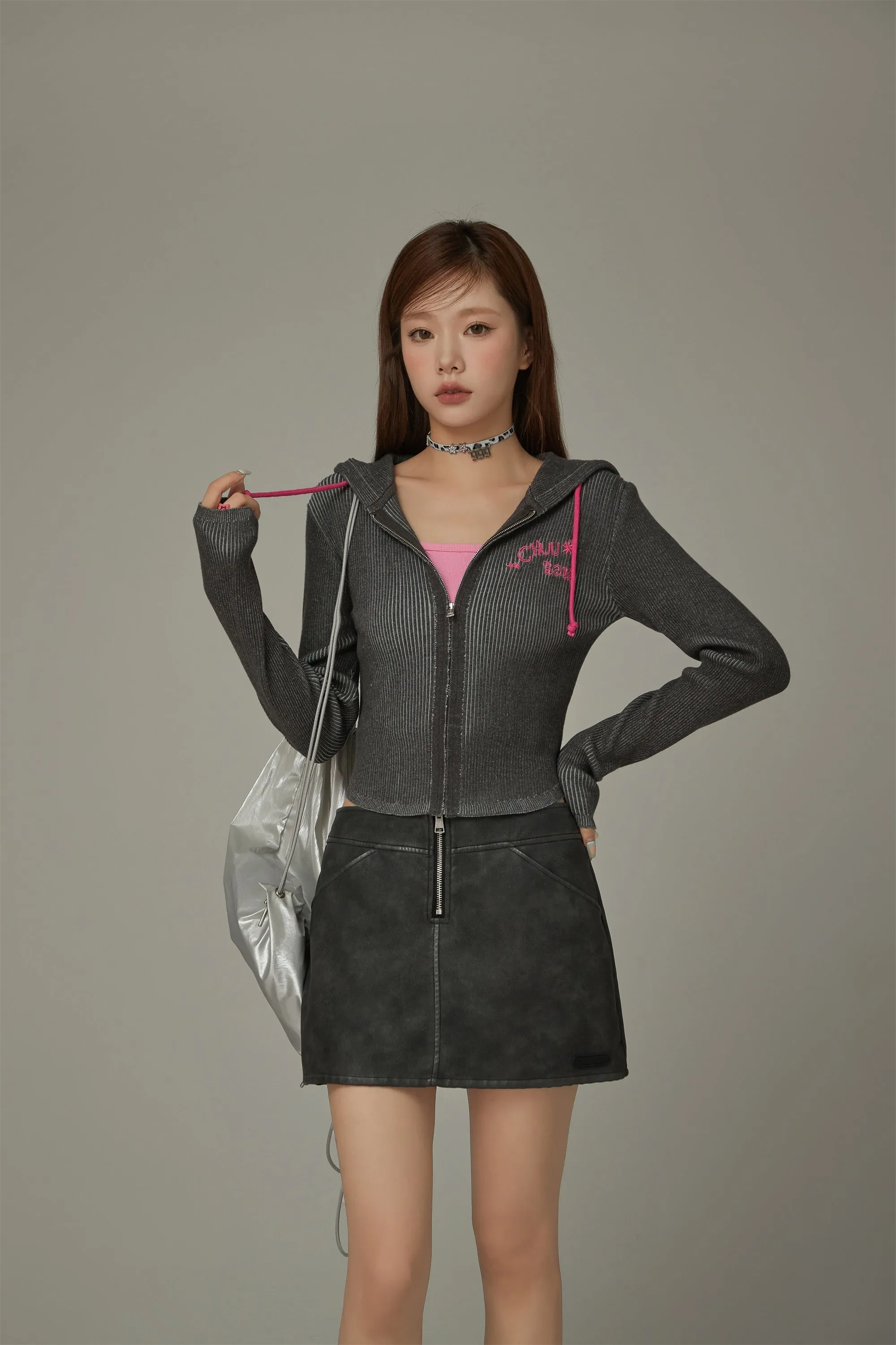 Hooded Zip-Up Cardigan