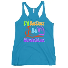 I'd Rather Be Stretching Retro Groovy Racerback Tank Top