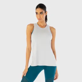 Infinity Longline Workout Tank - Light Blue Fog