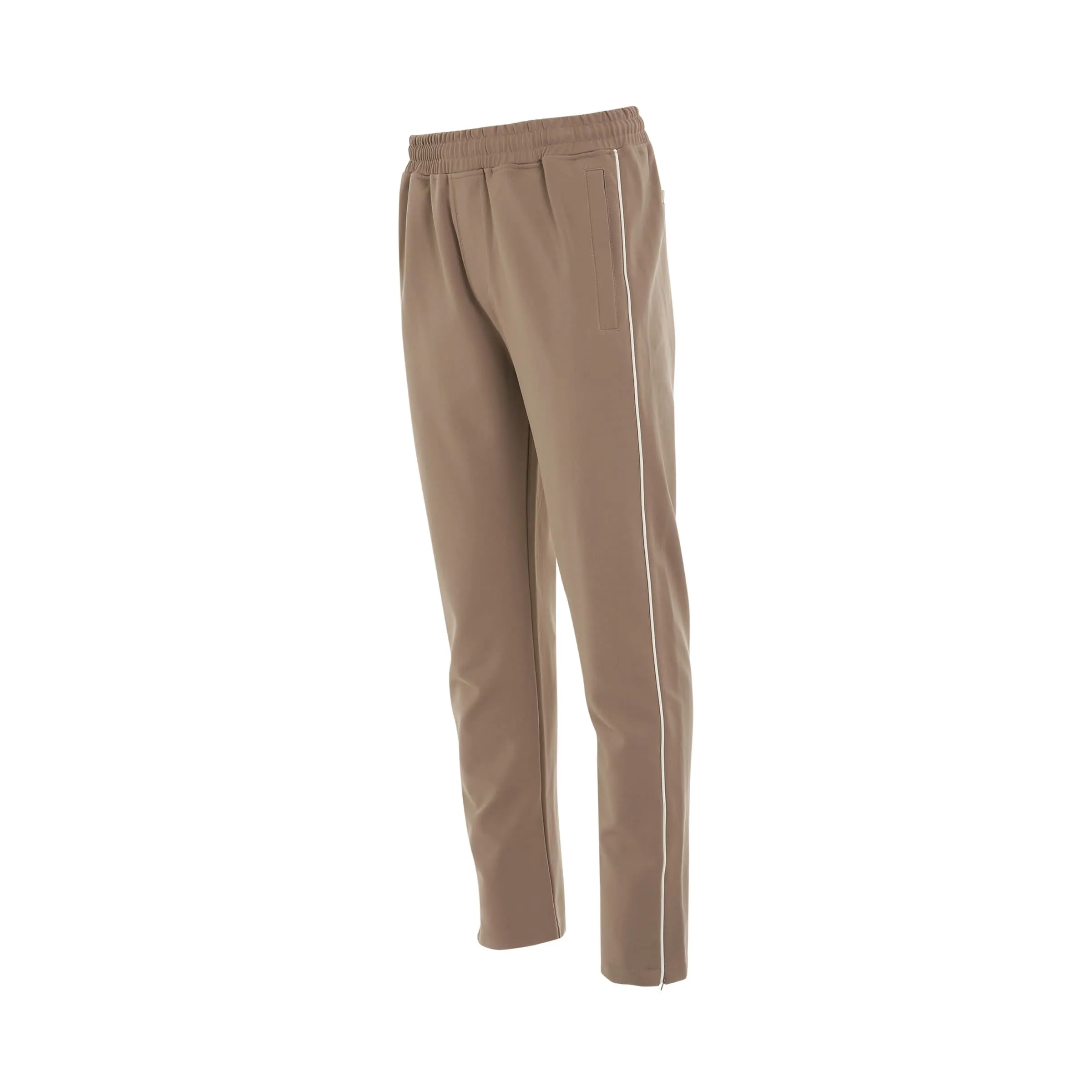 Interlock Split Trackpant in Mushroom/Flat White