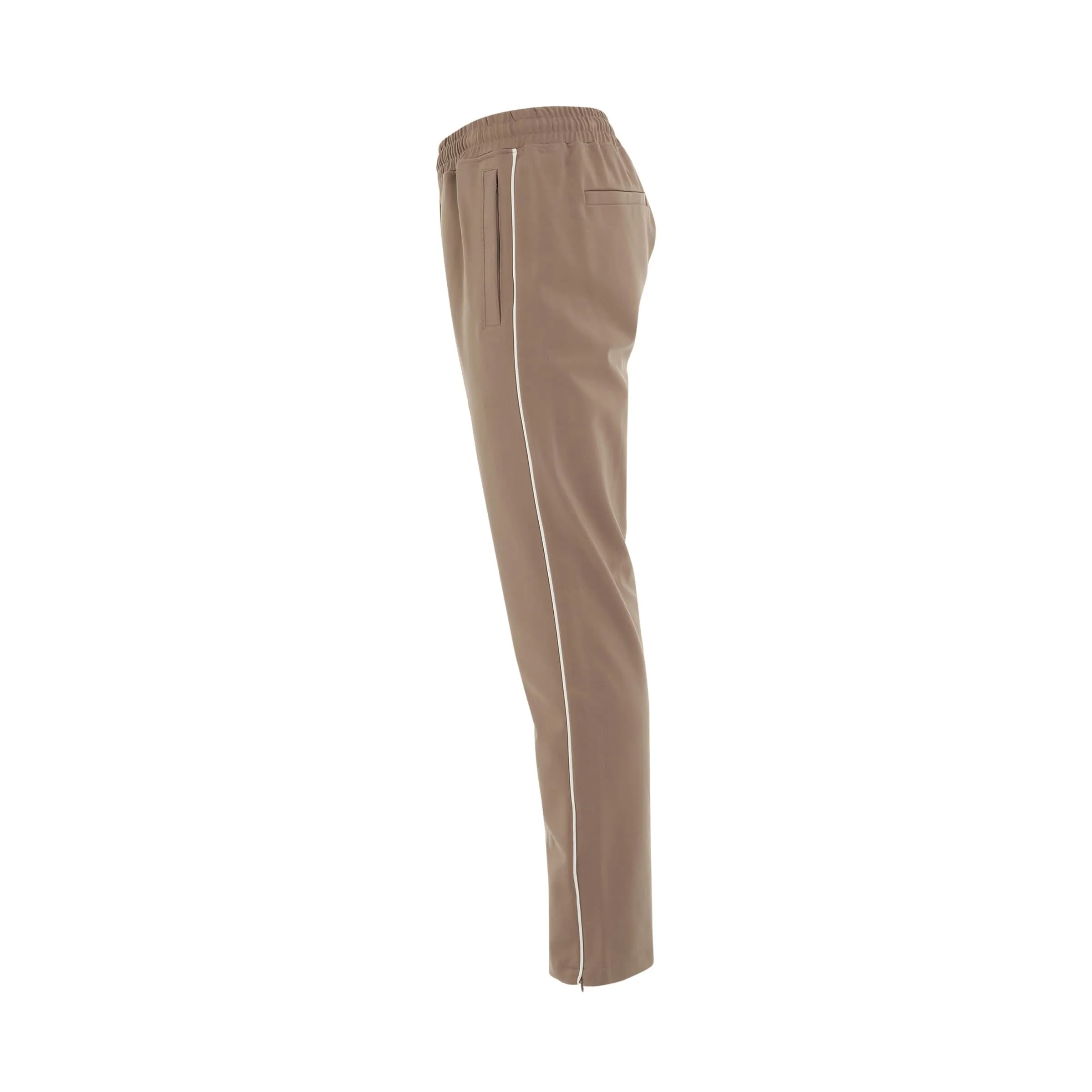 Interlock Split Trackpant in Mushroom/Flat White