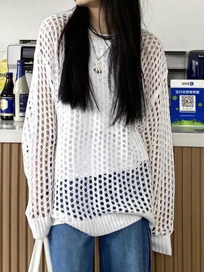 Knit Cutout Thin Crochet Top