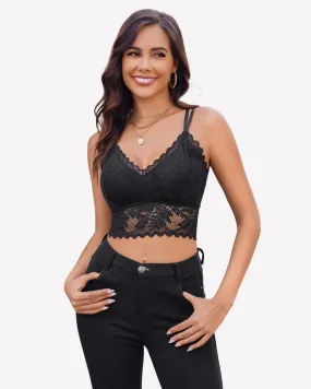 Lace Camisoles Racerback Crop Tops