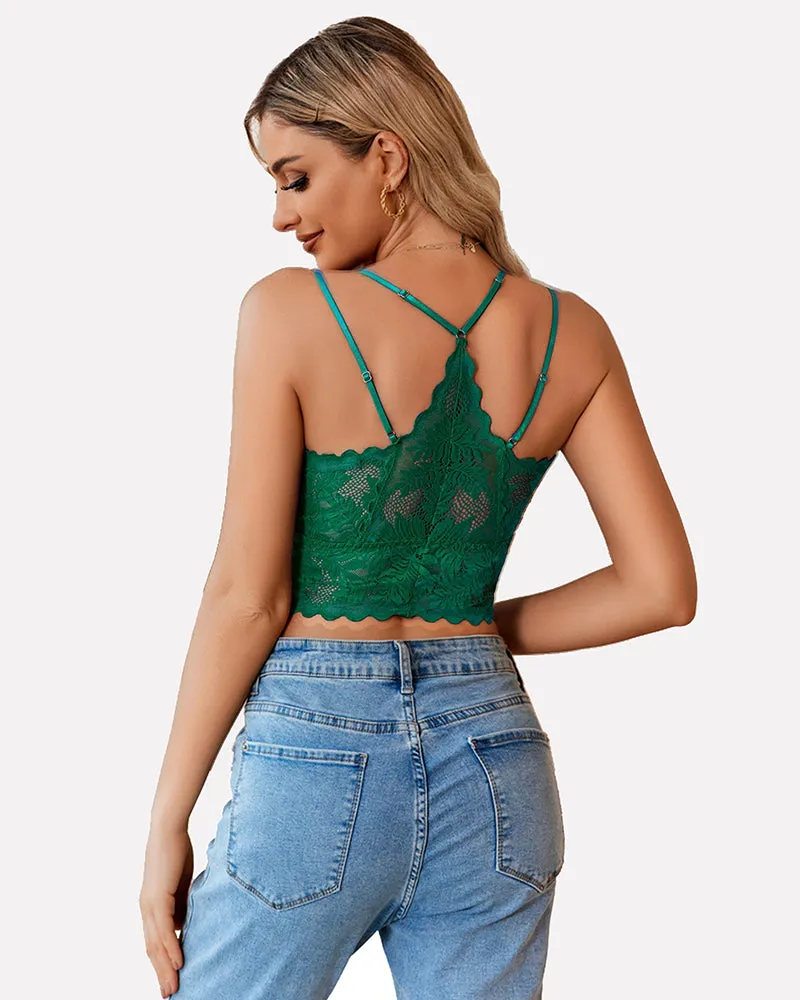 Lace Camisoles Racerback Crop Tops