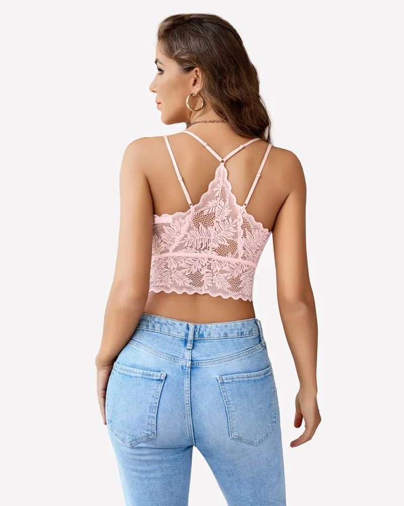 Lace Camisoles Racerback Crop Tops