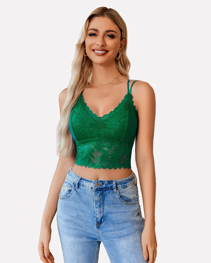 Lace Camisoles Racerback Crop Tops