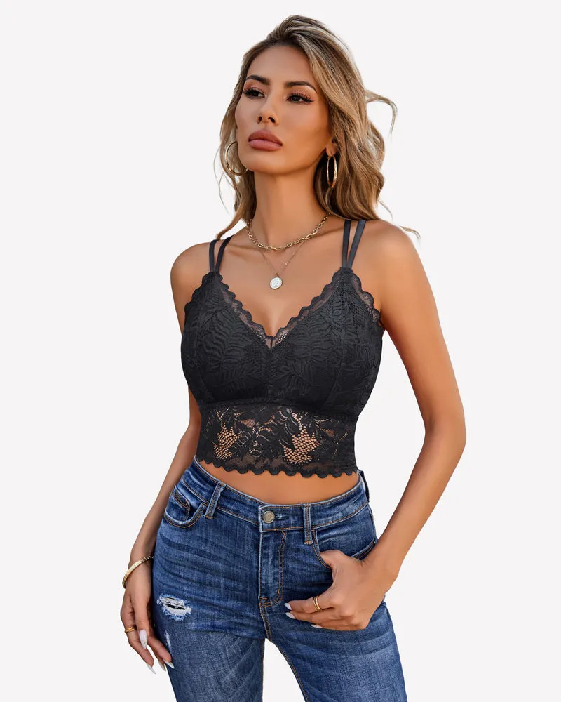 Lace Camisoles Racerback Crop Tops