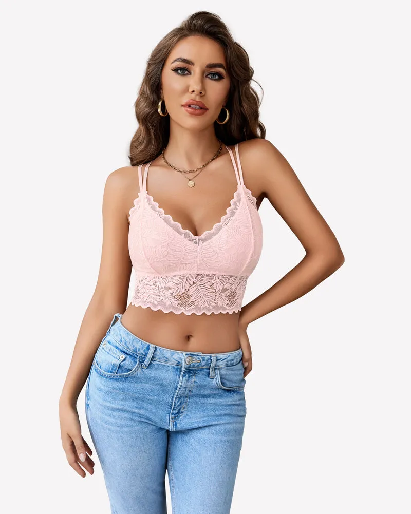 Lace Camisoles Racerback Crop Tops