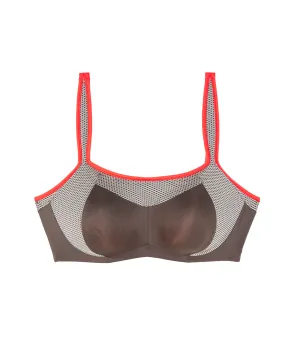 Lena Sports Bra | Light Grey / Coral