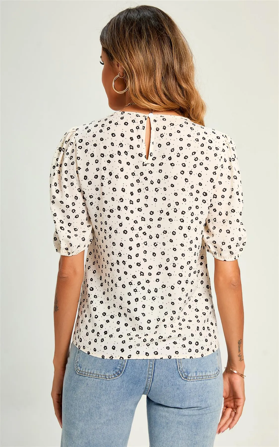 Little Flower Top/Blouse In White