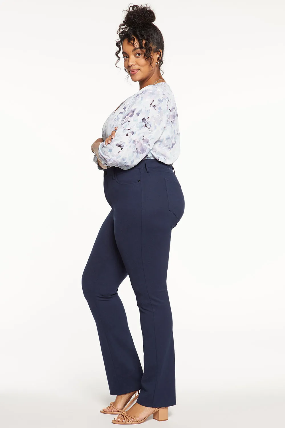 Marilyn Straight Pants In Plus Size - Oxford Navy