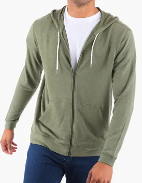 MOSS CASHMERE ZIP UP