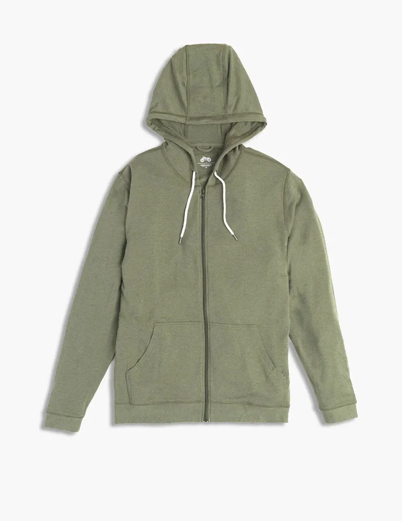 MOSS CASHMERE ZIP UP