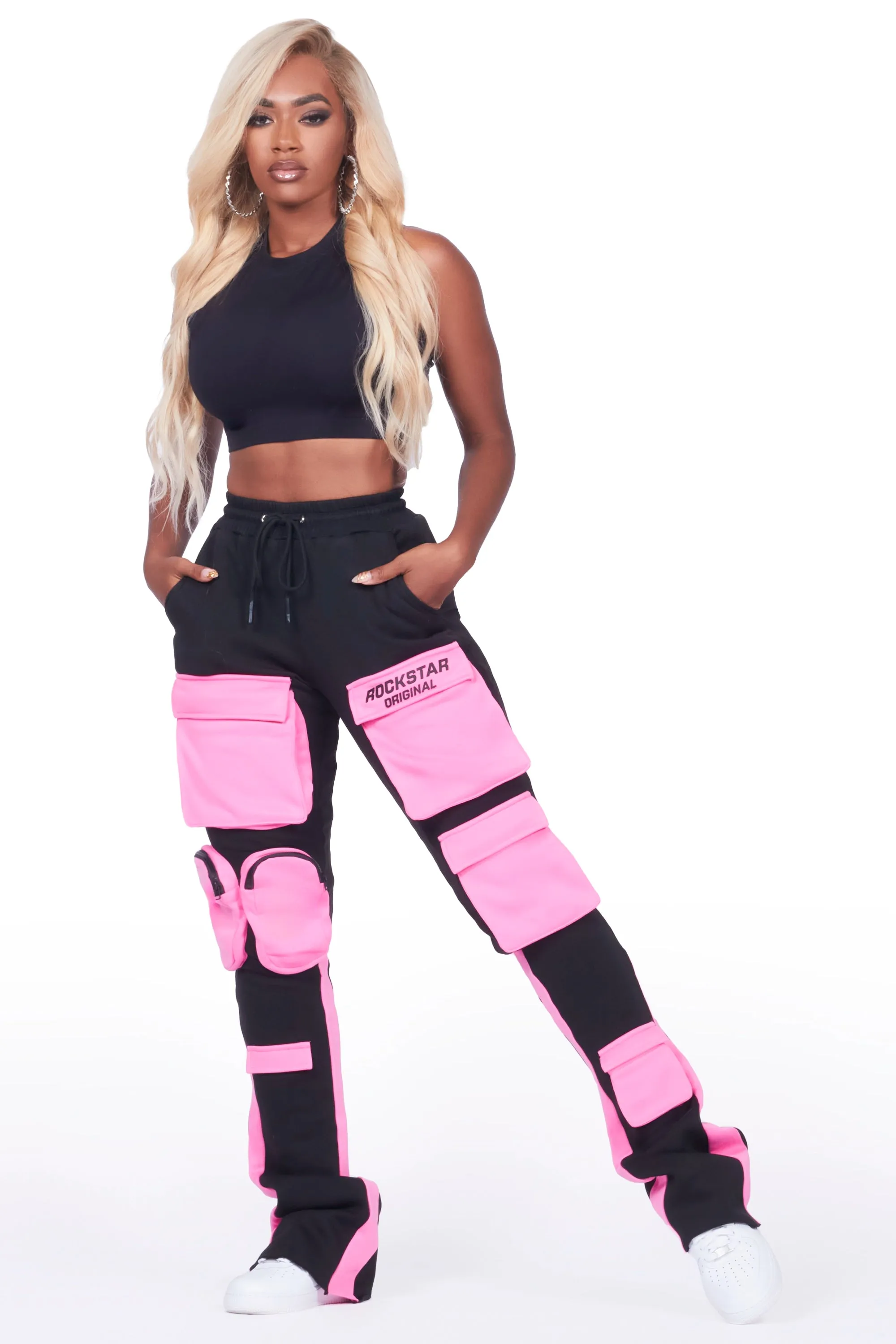 Norika Black Stacked Track Pant