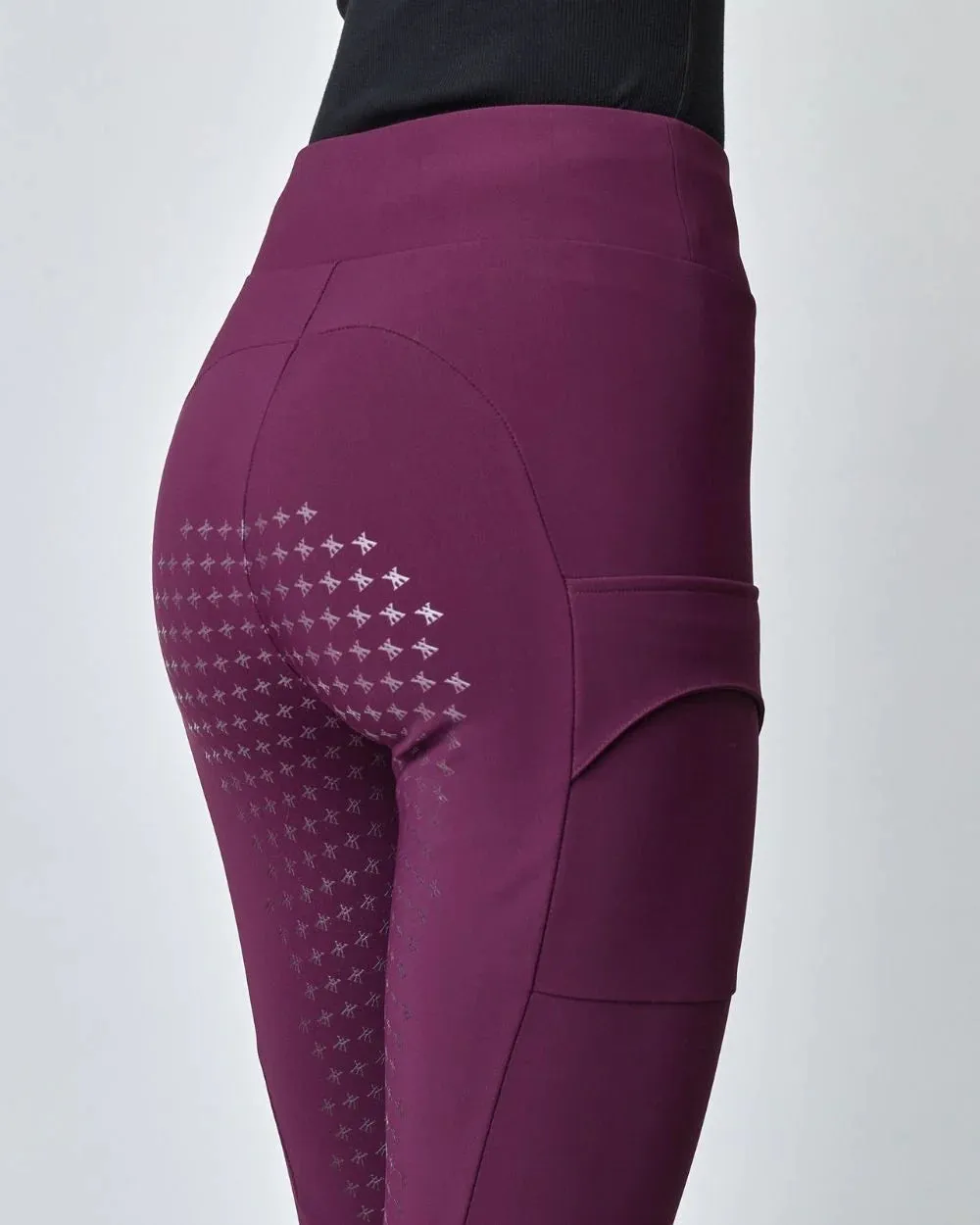 Сompression Pull-On Riding Breeches Burgundy