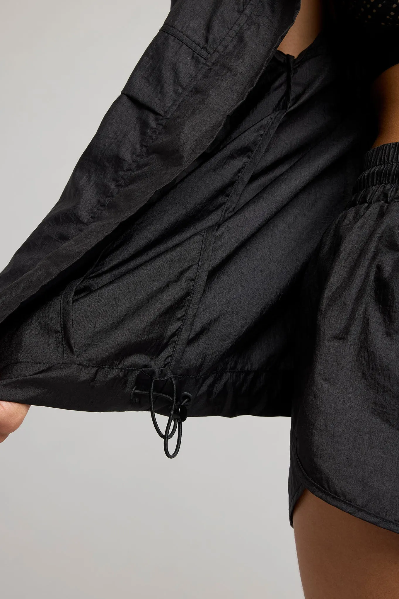 Parachute Zip Up in Black