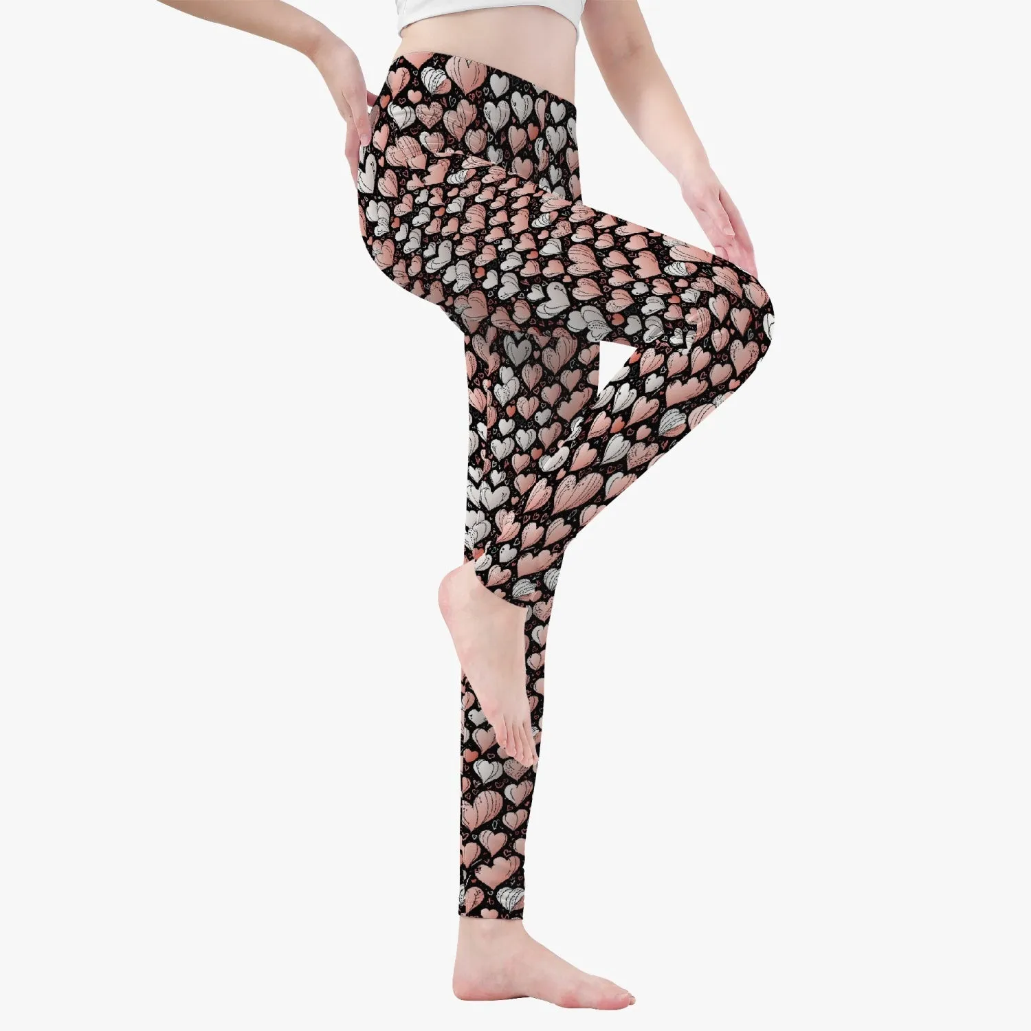 Pink Hearts Women's Yoga Pants