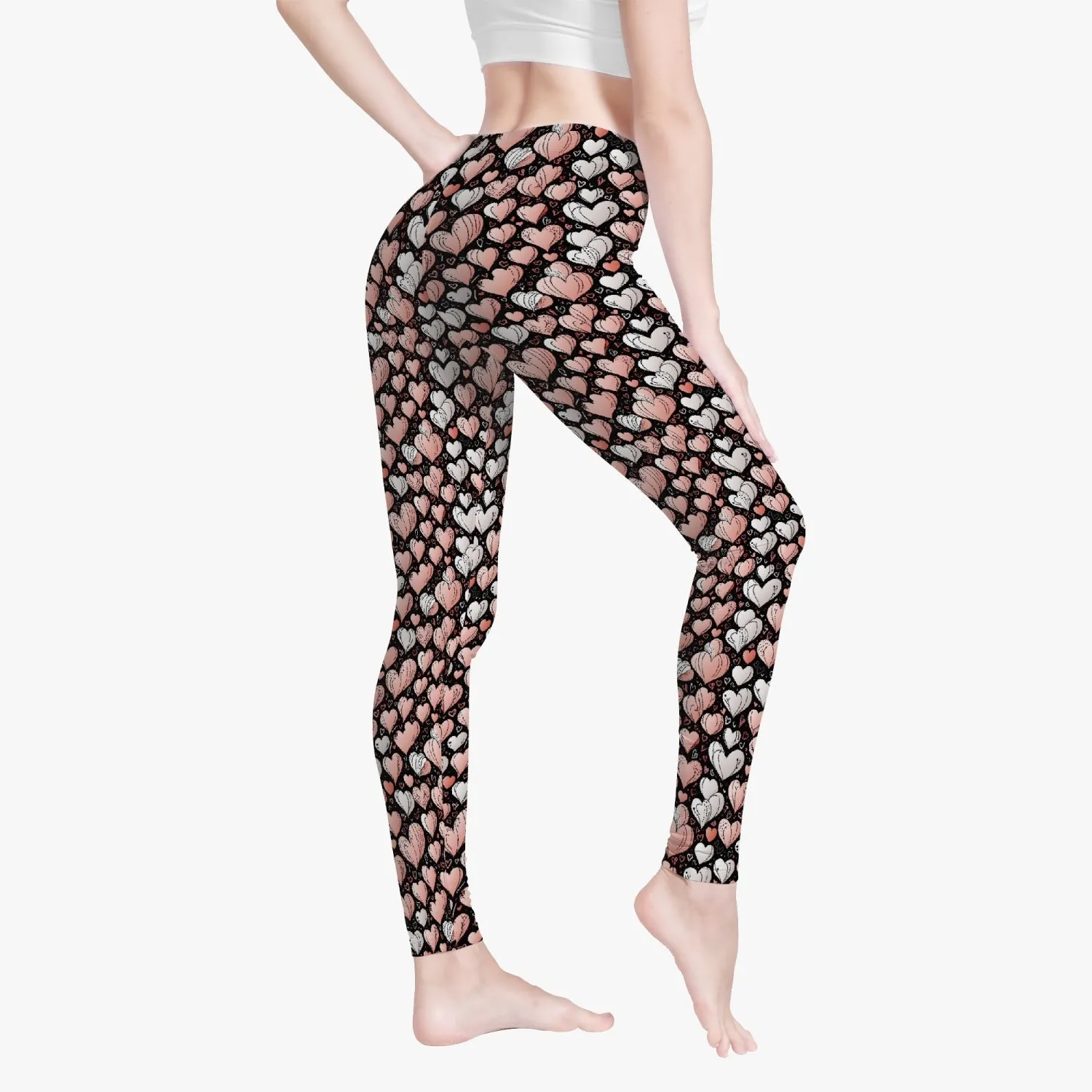 Pink Hearts Women's Yoga Pants